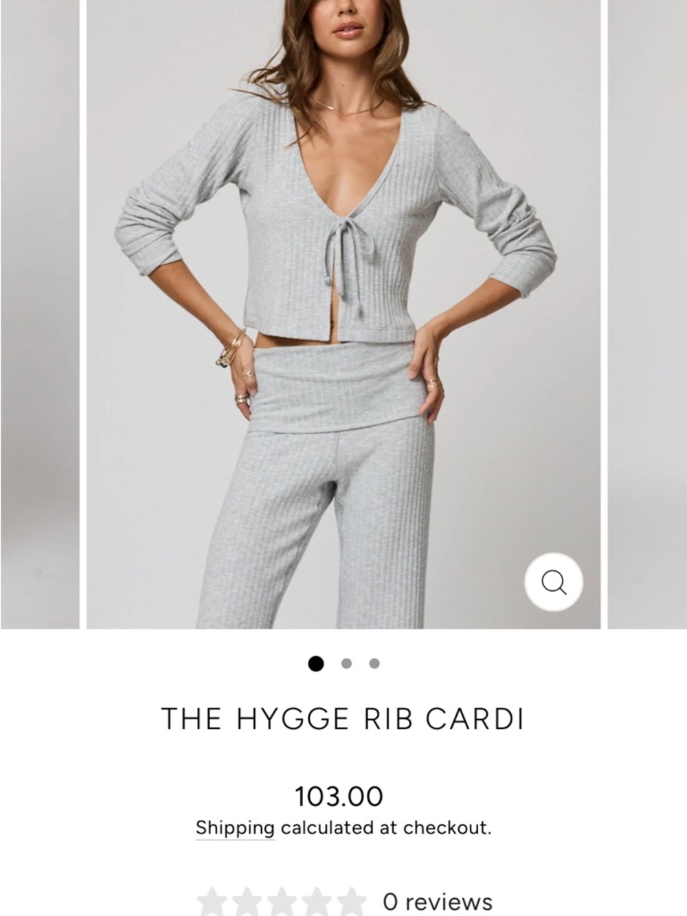 The Hygge Rib Cardi - Light Gray Tie-Front Cardigan